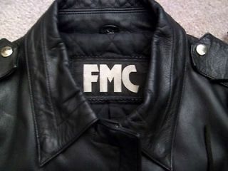 Ladies FMC Leather Motorcycle Jacket w/ Tassles Fringe size L