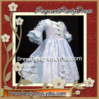   Blue Victorian Pageant Toddler Gown Dress 5/6 Little Girl Western Wear