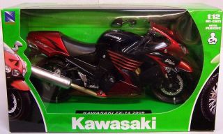NEW RAY 1/12 Kawasaki NINJA ZX 14 2009 Red & Black HOT