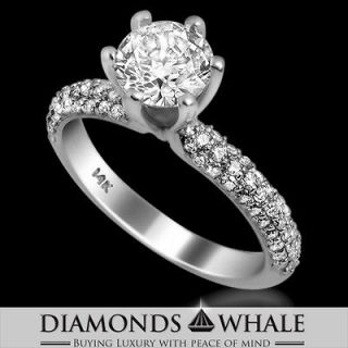CARAT ROUND CUT SI DIAMOND SOLITAIRE ENGAGEMENT RING 14K WHITE GOLD