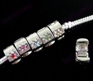 30pc color rhinestone stopper bead clip fit bracelet 1 from