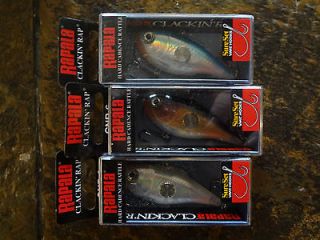 lot of 3 RAPALA CLACKIN RAP#6s DIFFER​ENT COLORED BAITS