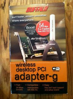 Buffalo Wireless Desktop PCI Adapter G WLI PCI G54 New in box Free 