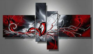4pcs Huge Modern Abstract on Canvas Oil Painting Art (No frame) + free 
