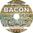 BACON Family Name {1922} Tree History Genealogy Biography ~ Book on CD