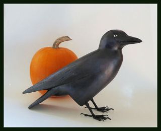 carved crow carving maine art  135 00