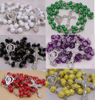 bulk of catholic rosary prayer bead cross necklace from china