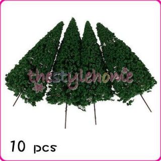 10pcs 1:75 HO Scale Green Scenery Landscape Model Cedar Trees 12cm 