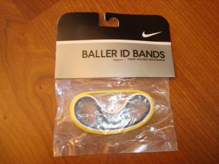 NIKE BALLER WRIST ID bands NUGGET COLORS BLUE WHITE YEL​LW DEADSTOCK 