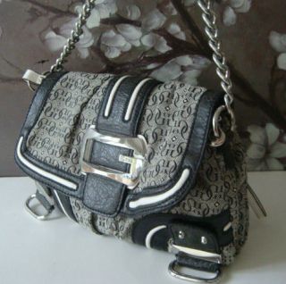 guess purse black and white