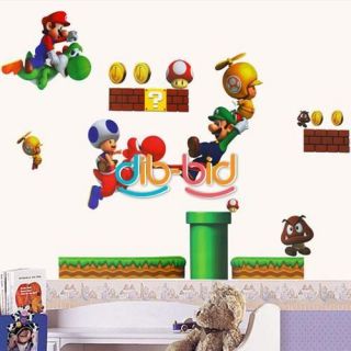 New Super Mario Bros PVC Removable Wall Sticker Home Decor For Kids 