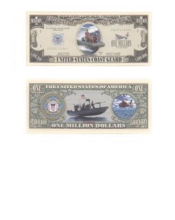 One Milllion Dollars Coast Guard Bill Note Qty. 2 money Ocean water 