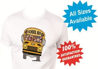 school bus womans t shirt new white custom print tee