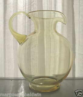 tiara indiana glass yellow mist aquarius 9 pitcher vase time
