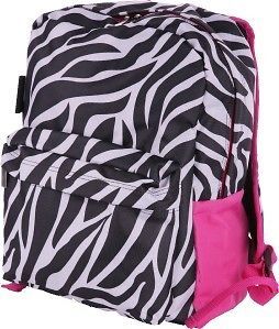 zebra backpack pink fuchsia full size embroidery option time left
