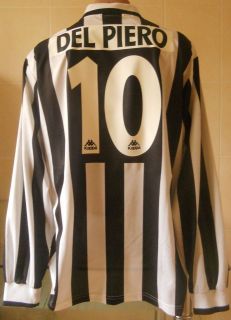 1996/1997 DEL PIERO # 10 FC JUVENTUS HOME SHIRT KAPPA SIZE XL