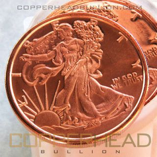 Roll of (10) 1oz Walking Liberty Copper Coins .999 Bullion American 