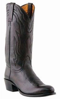 LUCCHESE M1021 BLACK CHERRY MENS WESTERN BOOTS EE (WIDE) R TOE / 4 