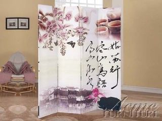 contemporary asian art 4 panel room divider screen time left