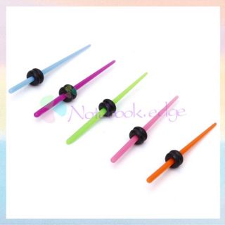 5pcs 16g 1 3mm Colorful Ear Taper Stretcher Expander Plugs Earring 