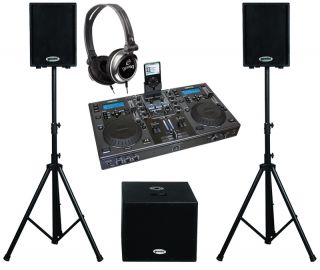    600 PRO DJ DIGIAL MUSIC IPOD MIXER HEADPHONES (2) 10 SPEAKERS & SUB