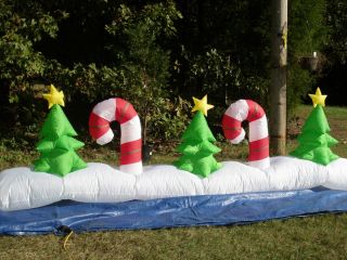 12Foot Long Lighted Christmas Pathway Airblown Inflatable w Trees 