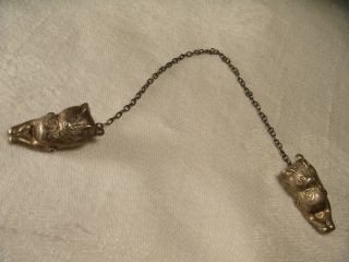 Great Antique Sterling Silver Mens Tallit Tallis Clip