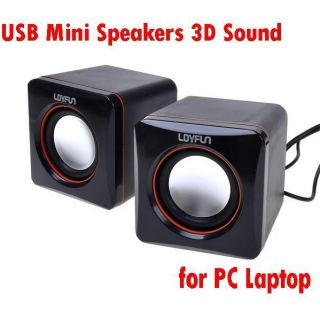 USB 2 0 Mini Black Speakers for PC Laptop Notebook Compueter  MP4 