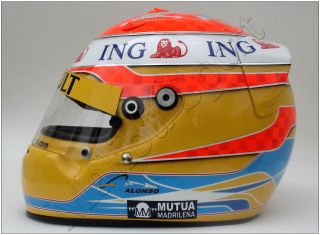 Fernando Alonso F1 ING RENAULT 2009 Replica Helmet SCALE 11. Real 