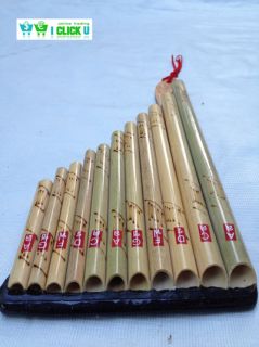 Long Wote Indian Bamboo Wood Isan Thai Lao Music Instrument Hand 