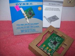 Dynex 3 Port Firewire IEEE 1394 PCI Card DX FC103
