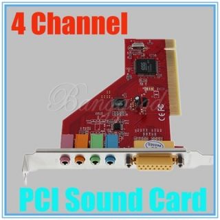 Channel CH C Media 3D Audio Stereo Internal PCI PC Sound Card Game 