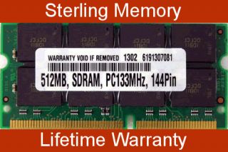 512MB SDRAM Memory RAM PC133 SODIMM 144 Pin 133MHz