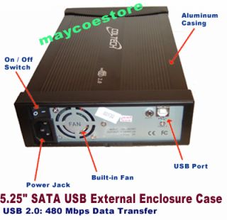 25 SATA USB CD DVD ROM Hard Drive Ext Enclosure Case