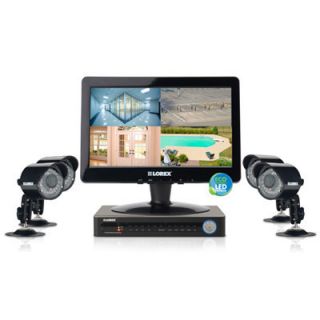 Lorex Eco 8 Channel DVR Security System w 4 Cameras 13 3 LED Monitor 