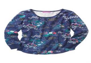 Plus Size Top, t shirt in printed thermal knit  Plus Size Long Sleeve 