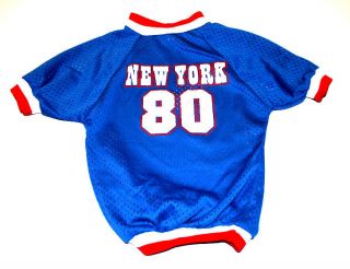 New York Giants Victor Cruz Number 80 Football Jersey for Dogs Blue 