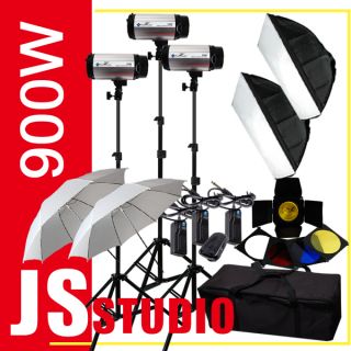 900W Studio Monolight Strobes Flash Lighting Kit with Carry Case