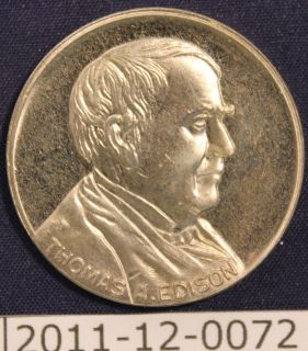 Thomas A Edison Commemorative Centennial Coin 1847 1947