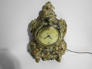 Vintage Stone and Lucite Electric Clock by Lawrence