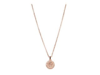Michael Kors Brilliance Rose Gold Concave Pave Pendant Necklace
