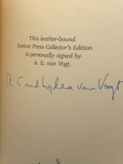 Signed Slan by A E Van Vogt Easton Press The Classic Science Fiction 