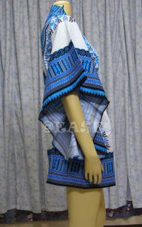 Cotton Boho Hippy Dashiki Shirt Top Mini Dress