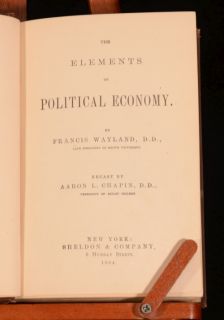   The Elements of Political Economy Francis Wayland Aaron Chapin