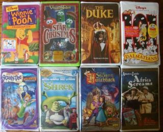 NEW VHS VIDEOS Walt Disney, VeggieTales, Scooby Doo, Abbott & Costello 
