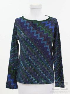 Missoni for  Blue Green Purple Shimmer Knit Top Size 