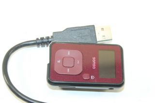 100 % functional sandisk sansa clip+ 4gb red mp3 player