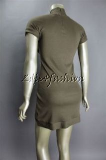   with tag BRUNELLO CUCINELLI Brown Ribbed Jersey Stretchy Dress Small