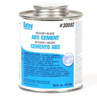 Cans of Oatey 16 oz Medium Bodied Black ABS Cement