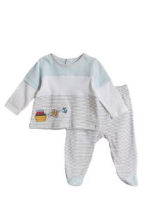 Absorba Baby Boys 0 9mo 2pc Blue Striped Layette Play Set Sailing 